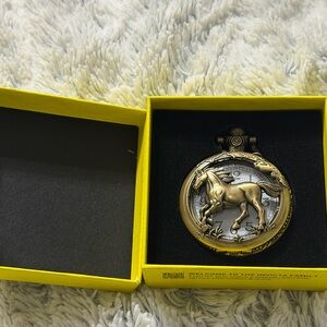 Invicta Gold and Silver Pocket Watch with Horse Motif